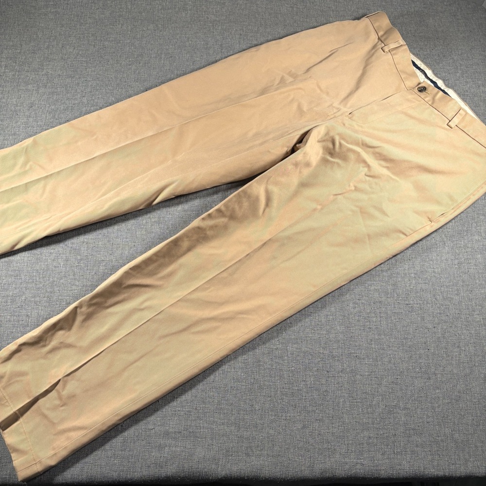 Brooks Brothers Advantage Chino Clark Men 36x30 Khaki Tan Flat Front Pants
